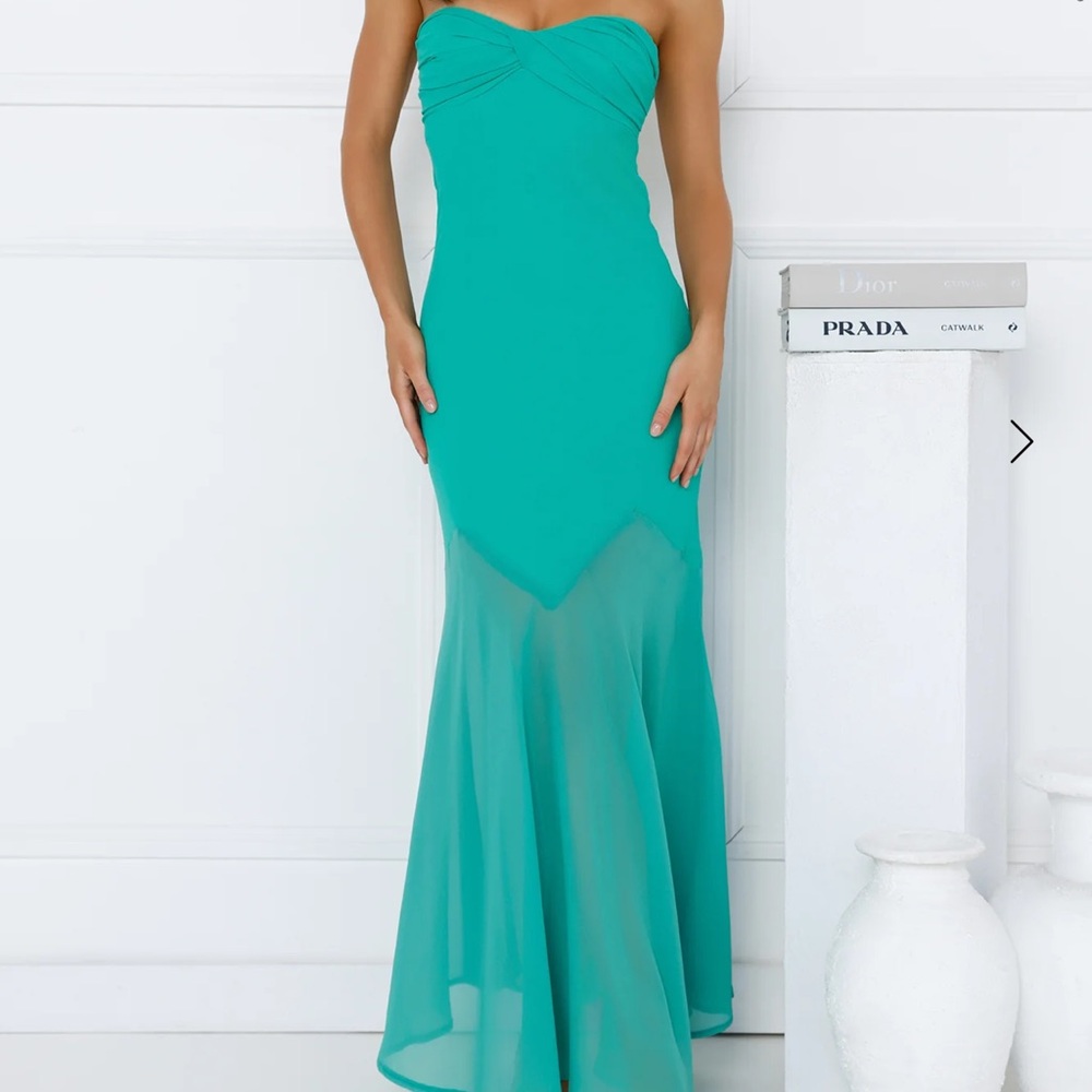 Teal Mermaid Bridesmaid Gown Chiffon
